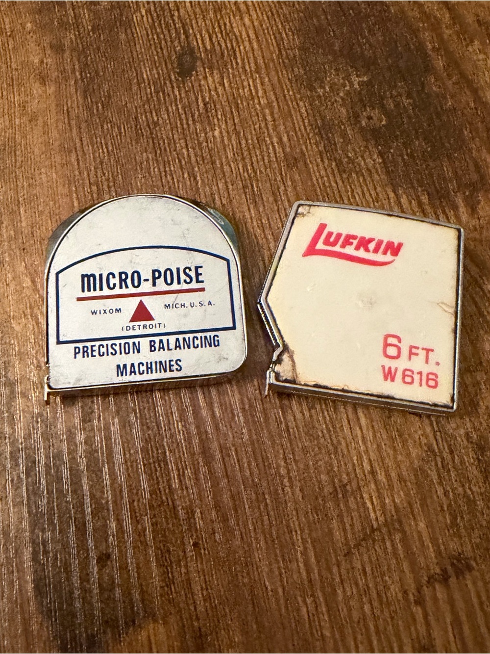 Lufkin W616 Micro-Poise Detroit Michigan Mini Tape Measures Vintage Advertising